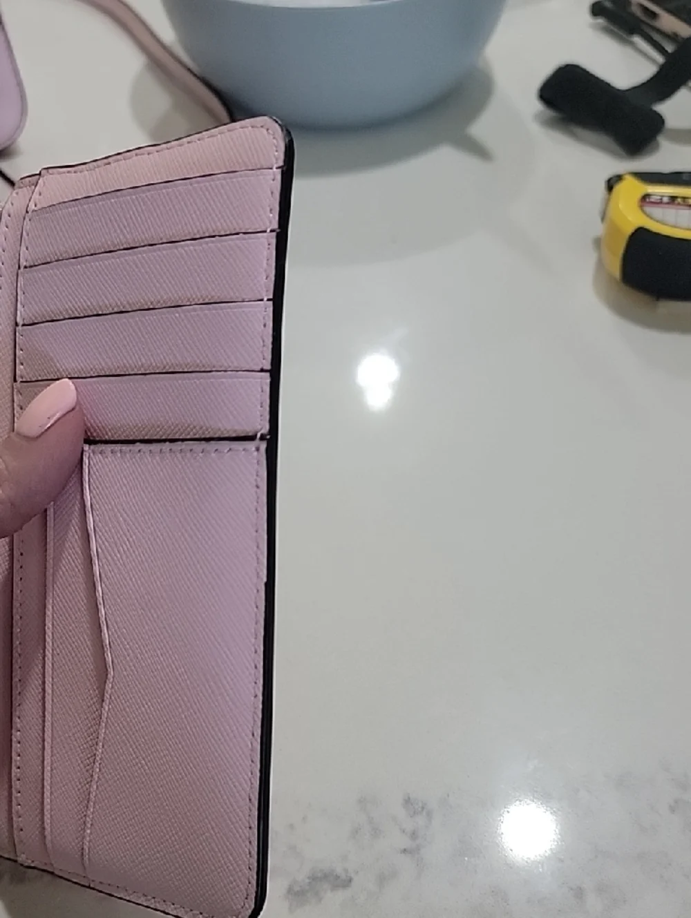 kate spade Pale Pink Pineapple Large Slim Card Holder